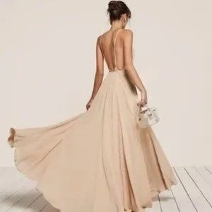 Reformation callalily dress champagne / nude size 2